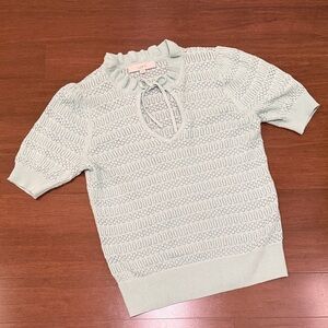 Ann Taylor LOFT Mint Green Textured Knit Top